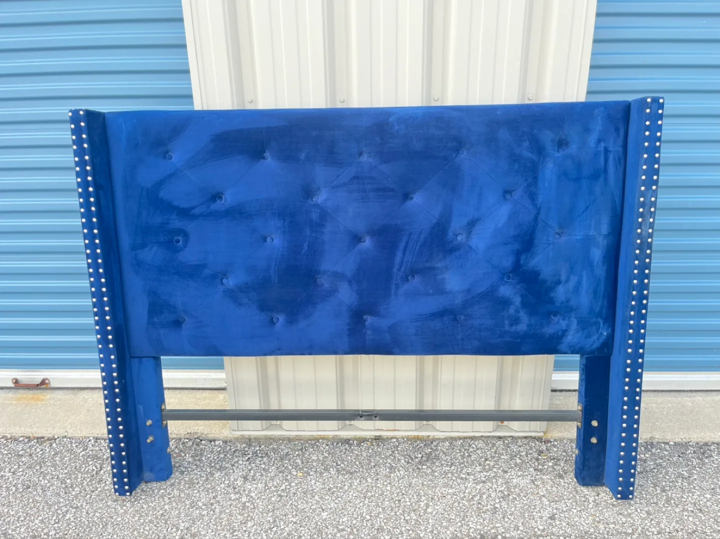 Velvet Headboard Queen bed thumbnail