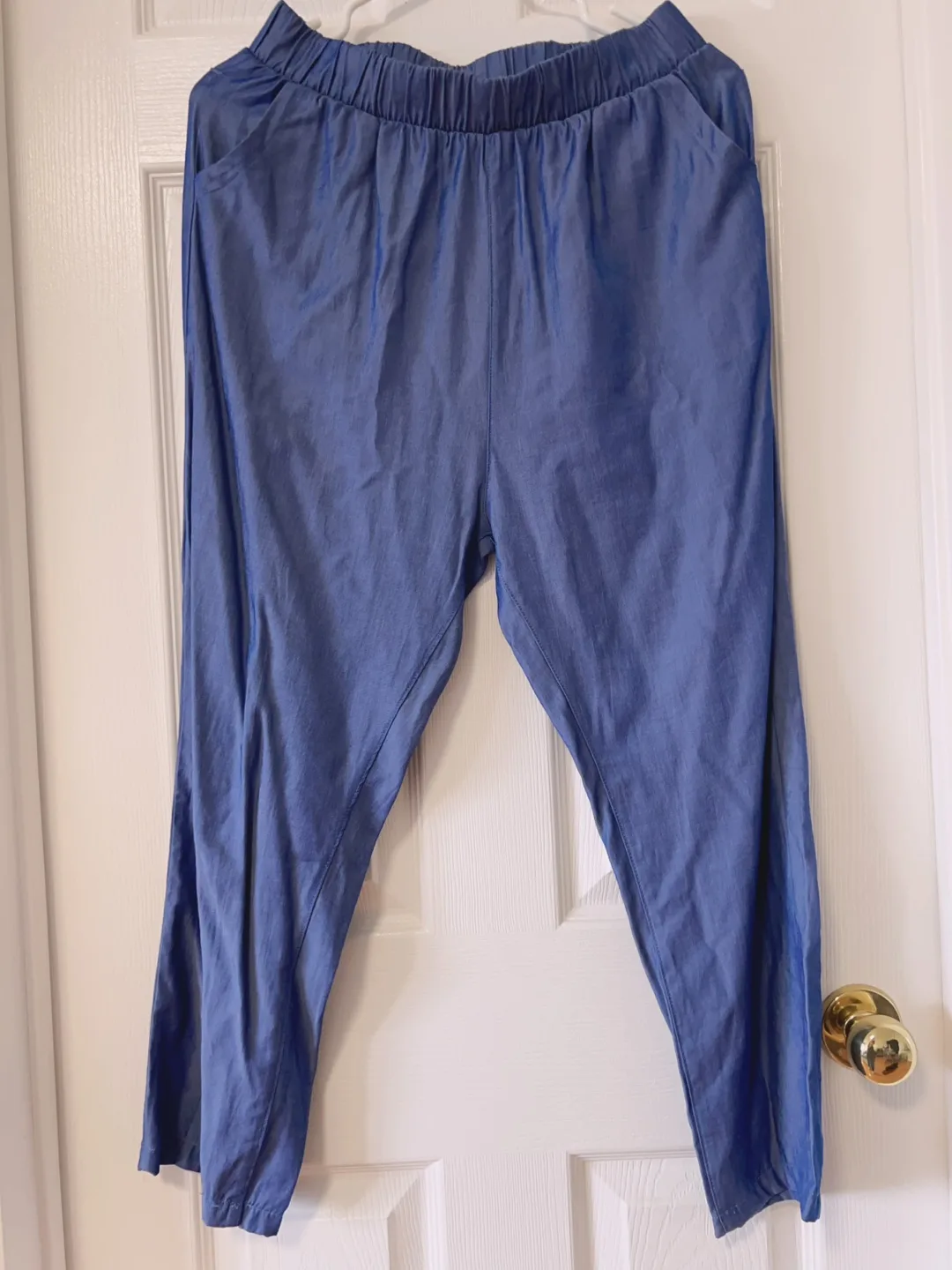 Women's Blue Denim Pull-On Ankle Pants - Size 12 image indicator(2)
