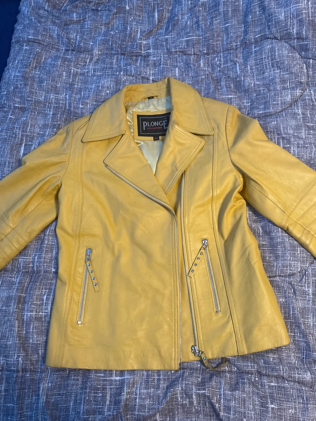 Plonge Leather Jacket - Mustard Yellow image indicator(2)
