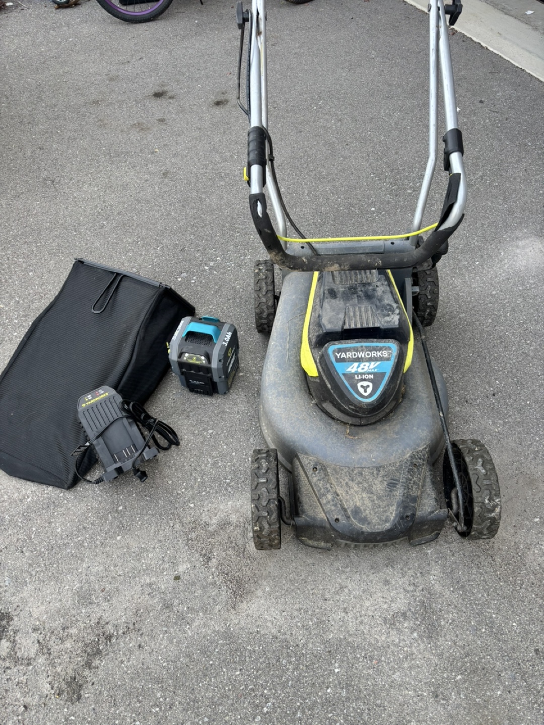 Yard works 2in1 poly deck battery mower