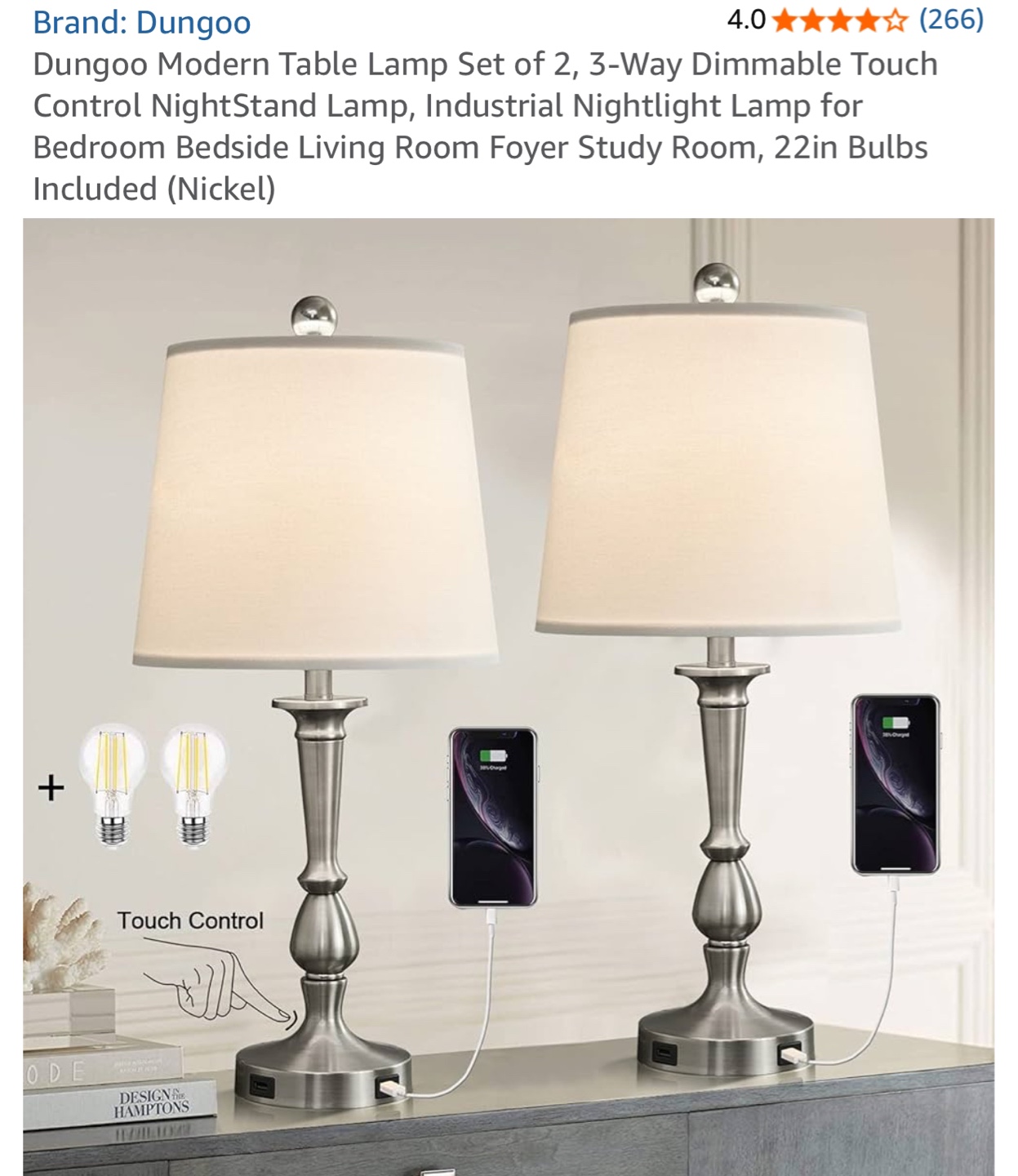 Dungo Modern Table Lamps - Set of 2 - photo 2