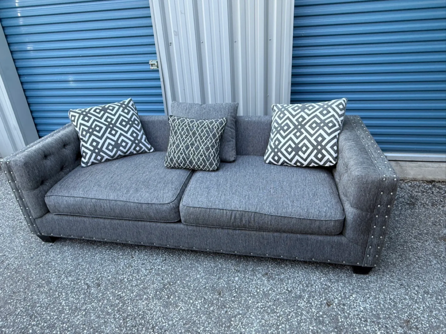 Fabric Sofa Gray 3 seats. thumbnail