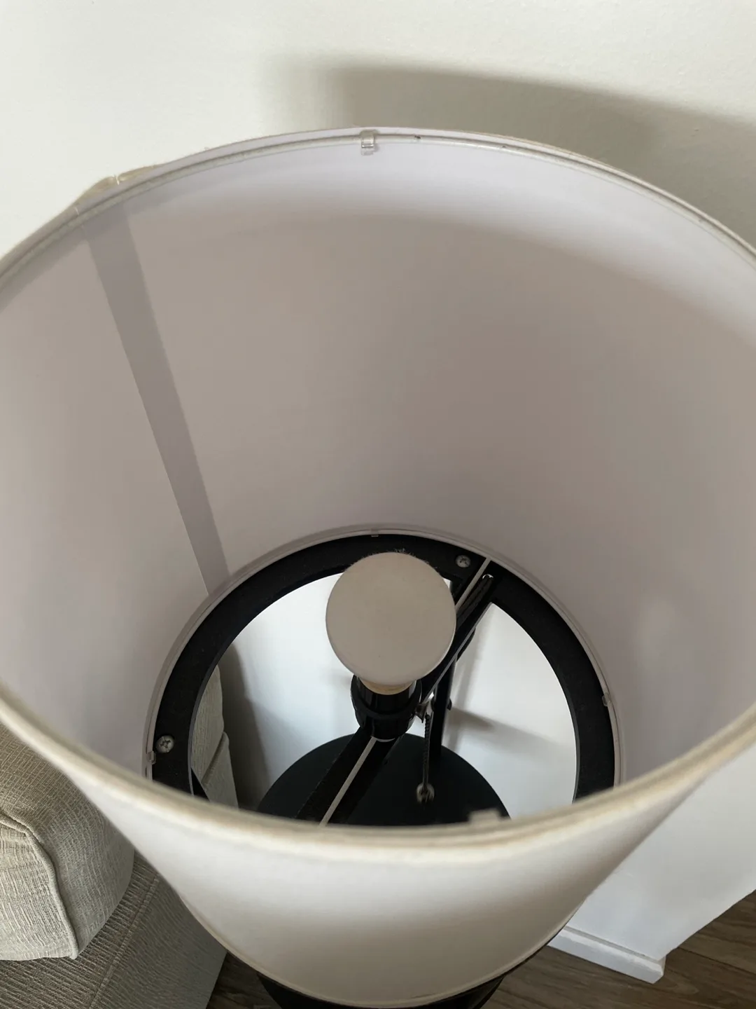 Black Metal Floor Lamp with 3 Shelves and White Shade image indicator(2)