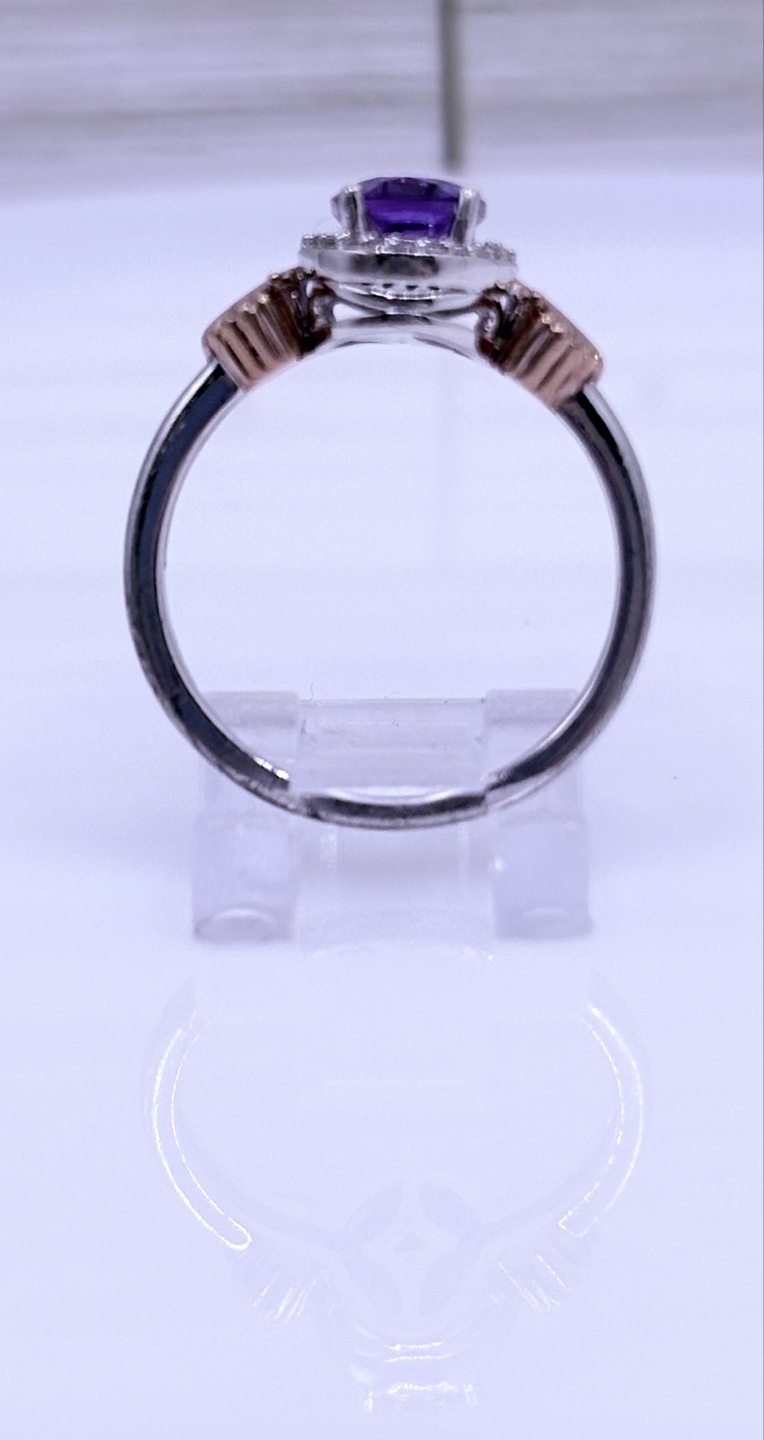 Disney Amethyst Ring Sterling Silver Rose Gold Accents - photo 3