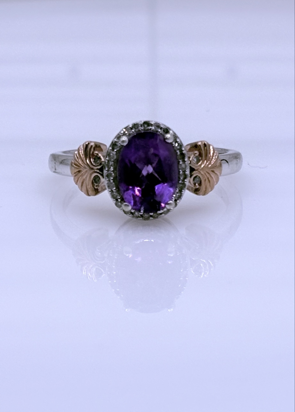 Disney Amethyst Ring Sterling Silver Rose Gold Accents - photo 4