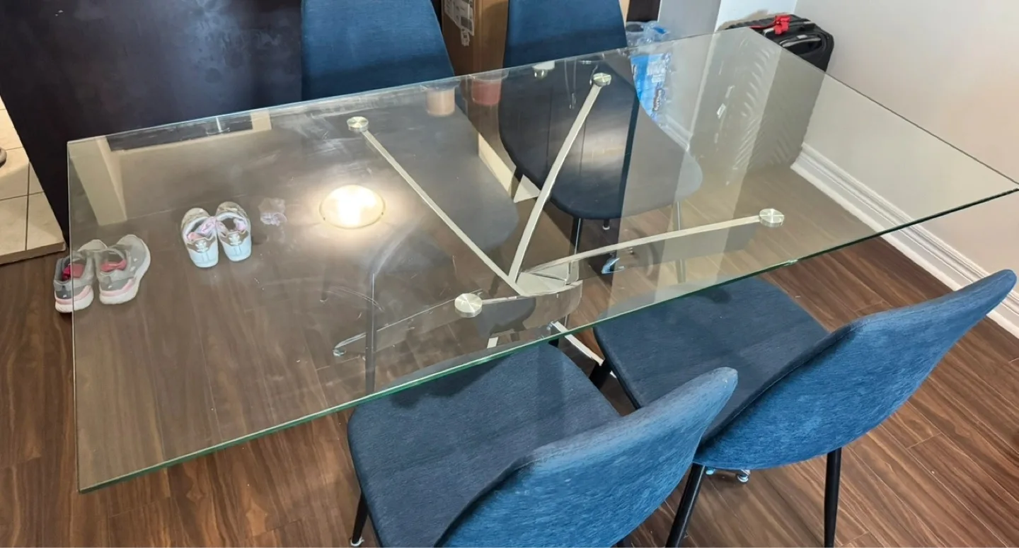 Orren Ellis Ponemah Glass Dining Table thumbnail