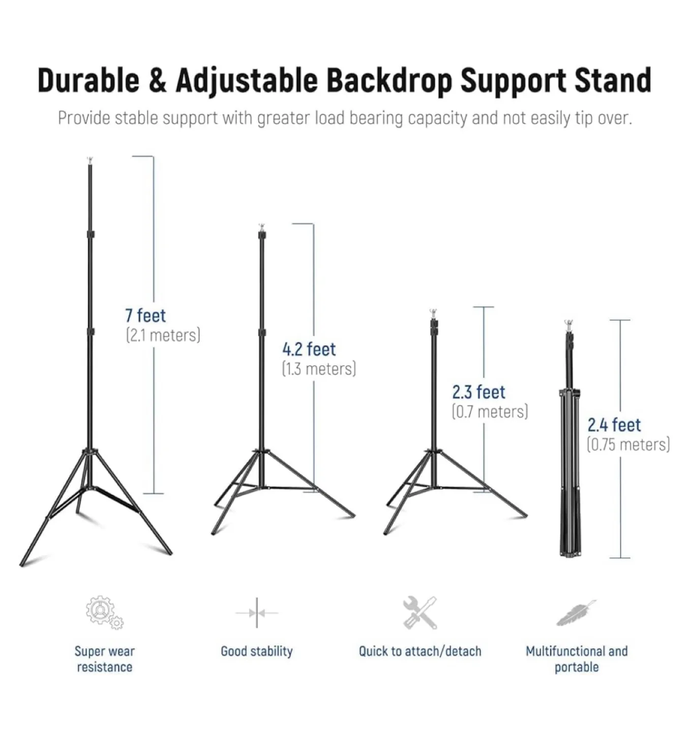 Adjustable Photo Studio Backdrop Stand image indicator(4)