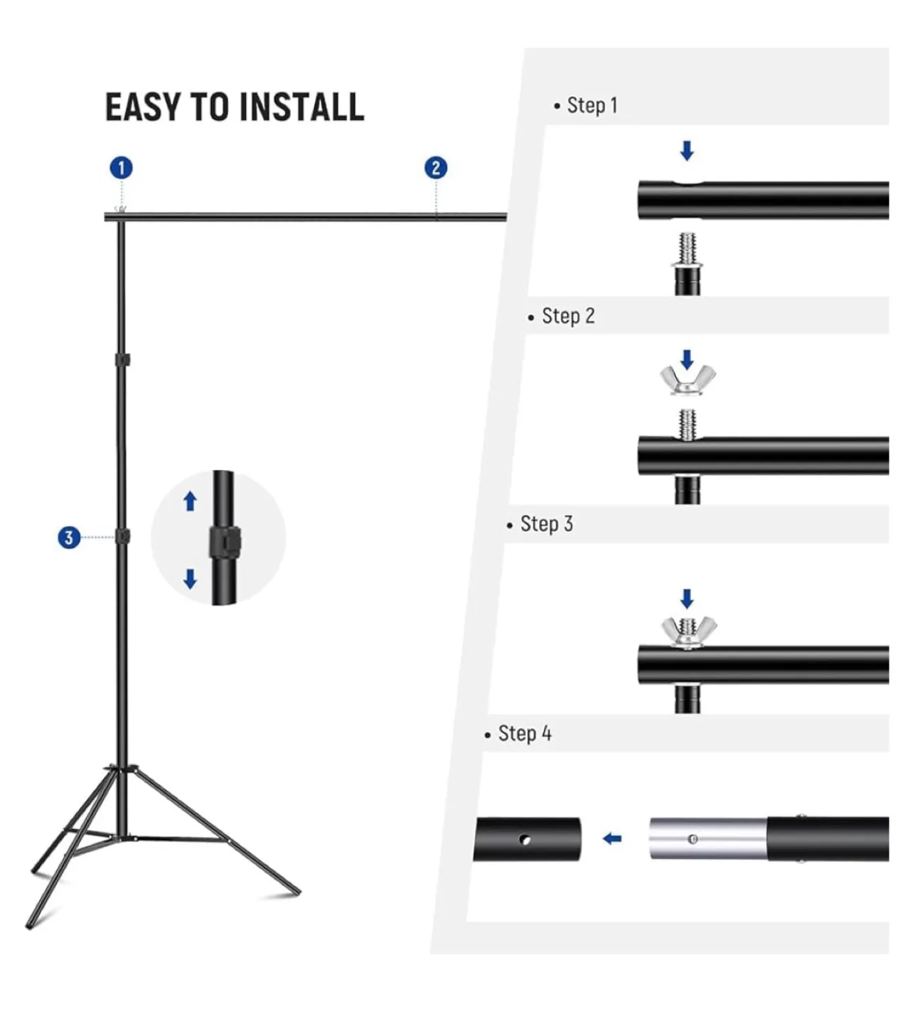 Adjustable Photo Studio Backdrop Stand image indicator(3)
