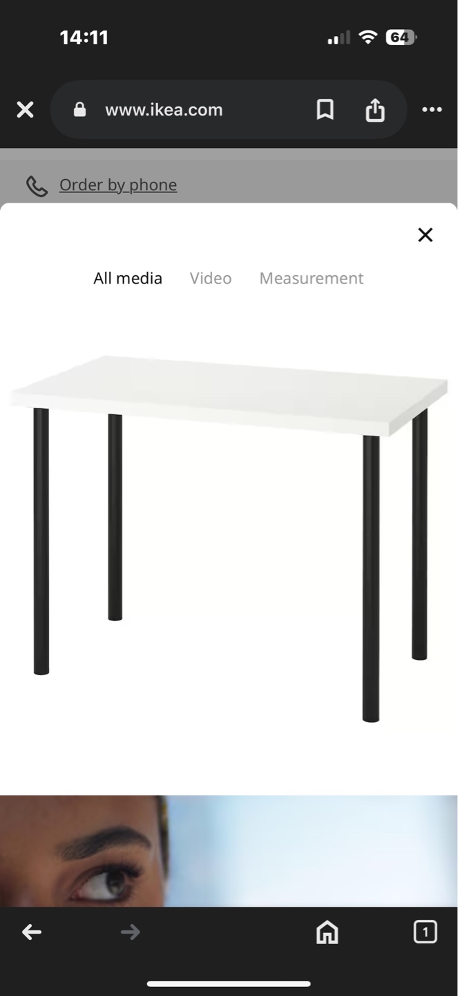 IKEA LINNMON/ADILS Desk - White/Black - photo 4