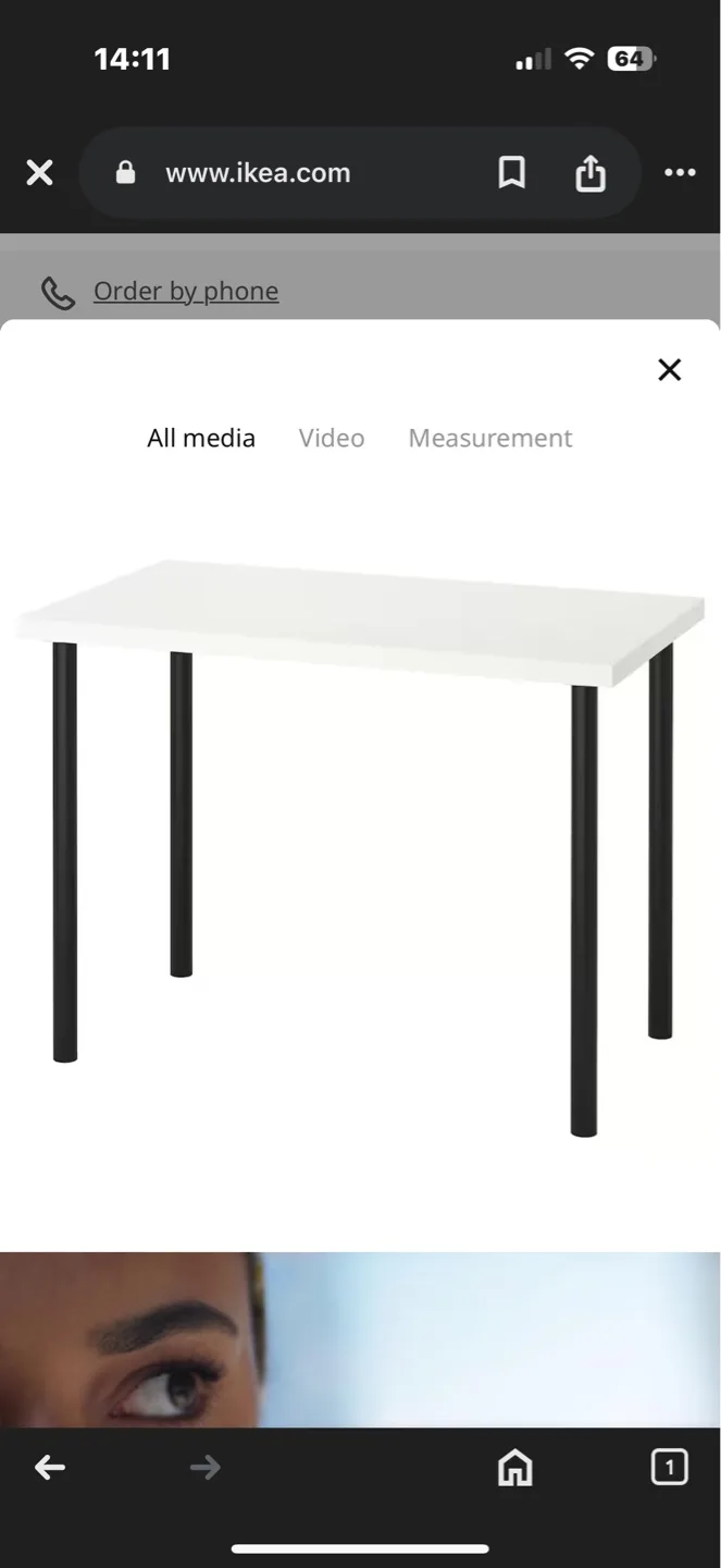 IKEA LINNMON/ADILS Desk - White/Black image indicator(4)