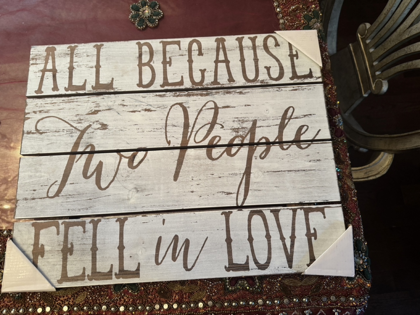 Rustic Wooden Sign - All Because Two People Fell in Love - photo 2