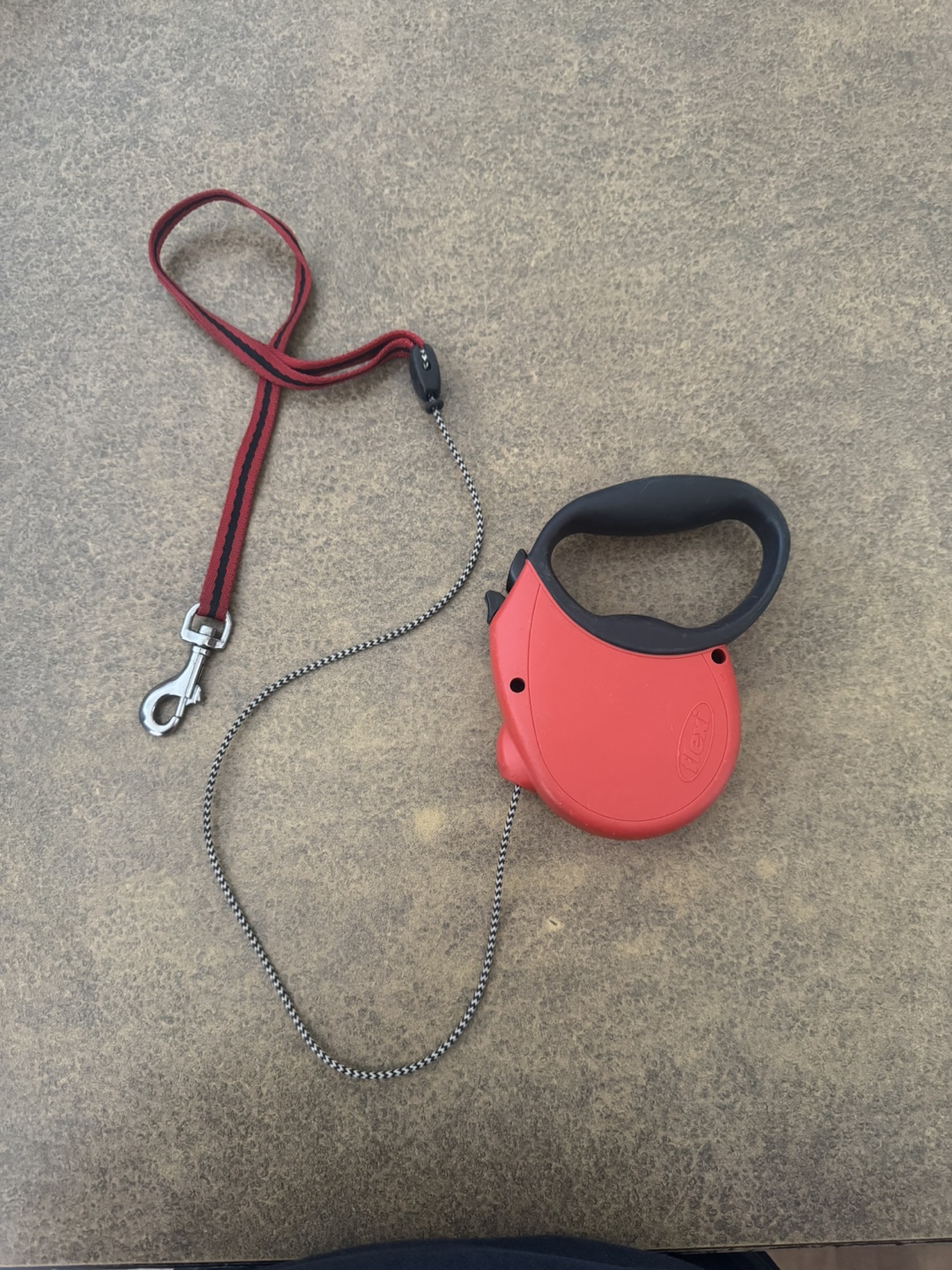 Red retractable dog leash - small dog