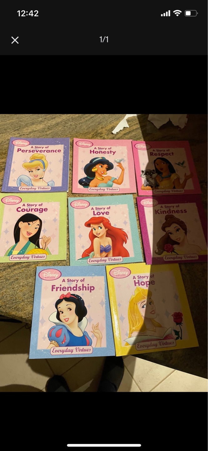 Disney Princess Everyday Virtues Books - Set of 8