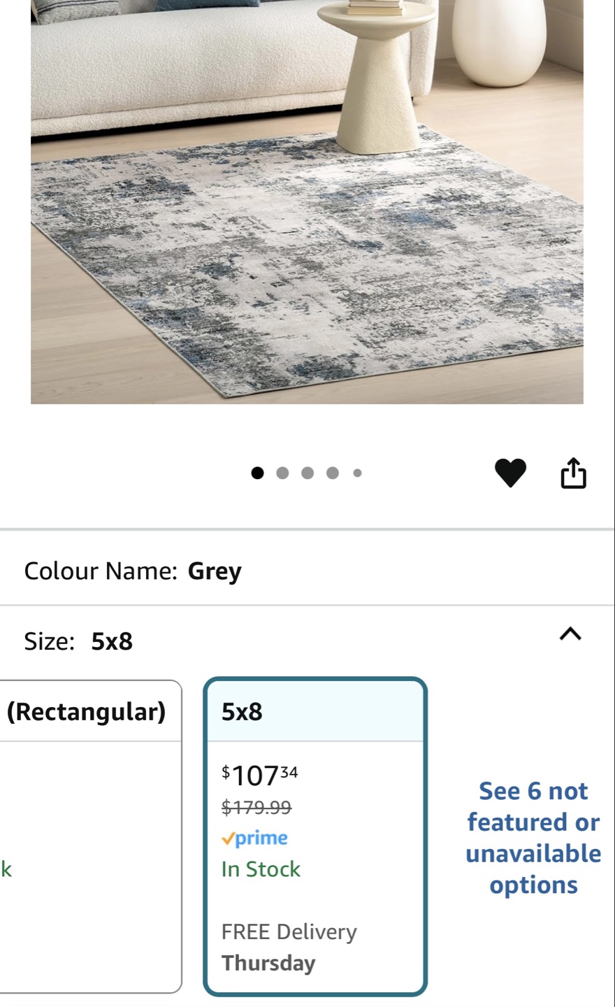 Machine Washable Abstract Area Rug - 5x8 - photo 2