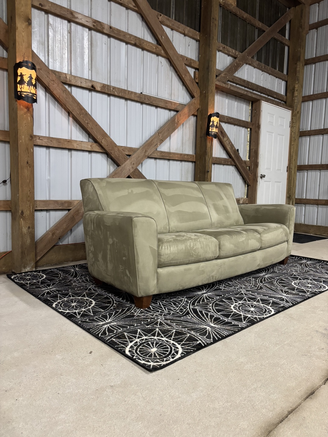 Natuzzi 3-Seater Green Sofa in Suede. Made in Italy 🇮🇹 - photo 4