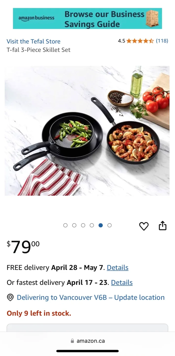 Brand new T-fal  3-Piece Skillet Set non stick image indicator(6)