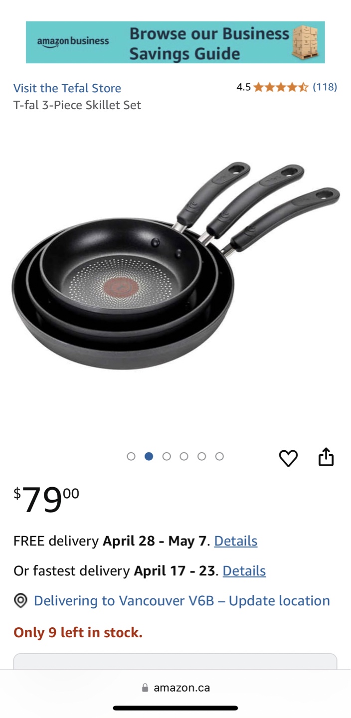 Brand new T-fal  3-Piece Skillet Set non stick - photo 3