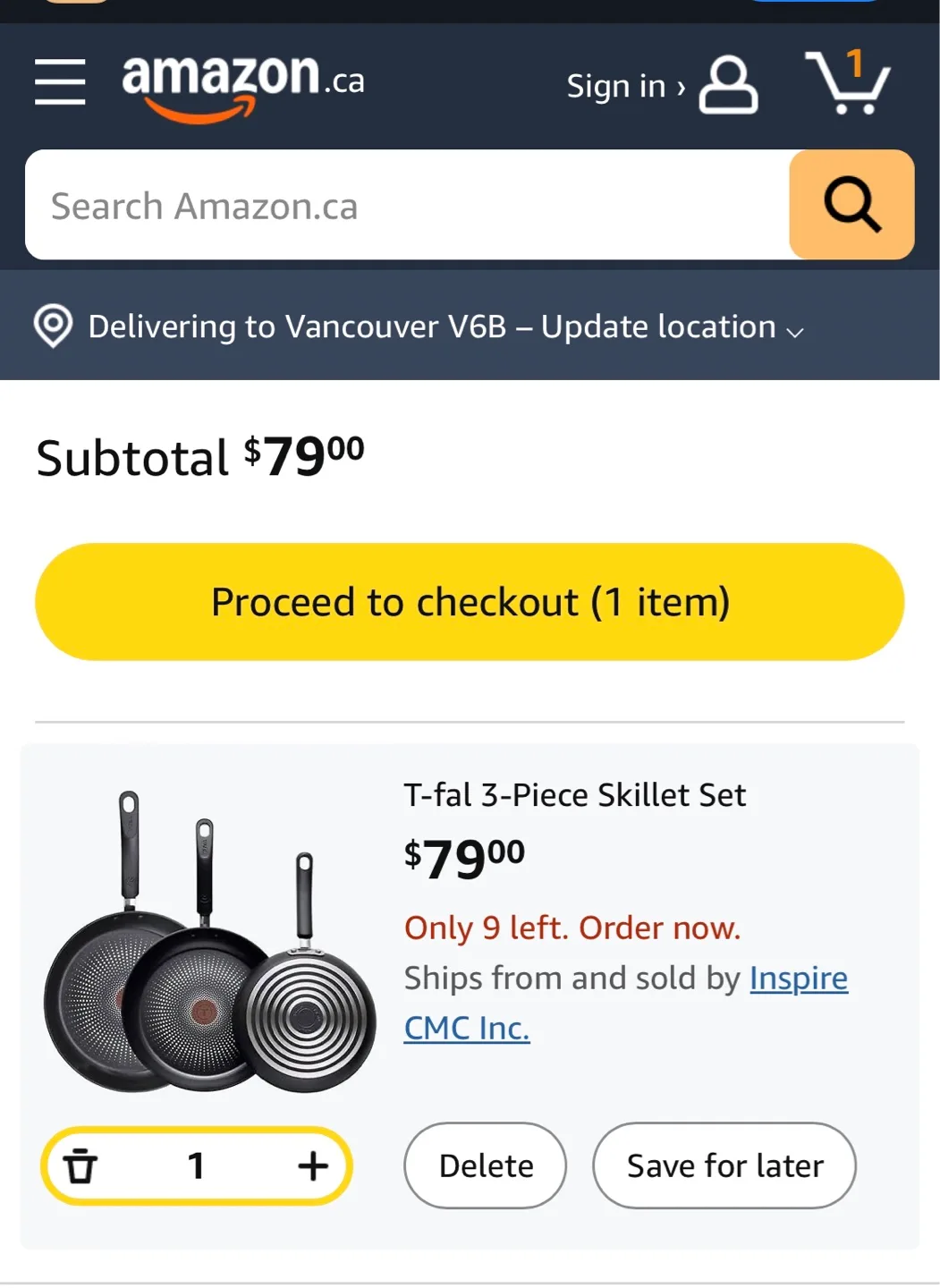 Brand new T-fal  3-Piece Skillet Set non stick image indicator(2)