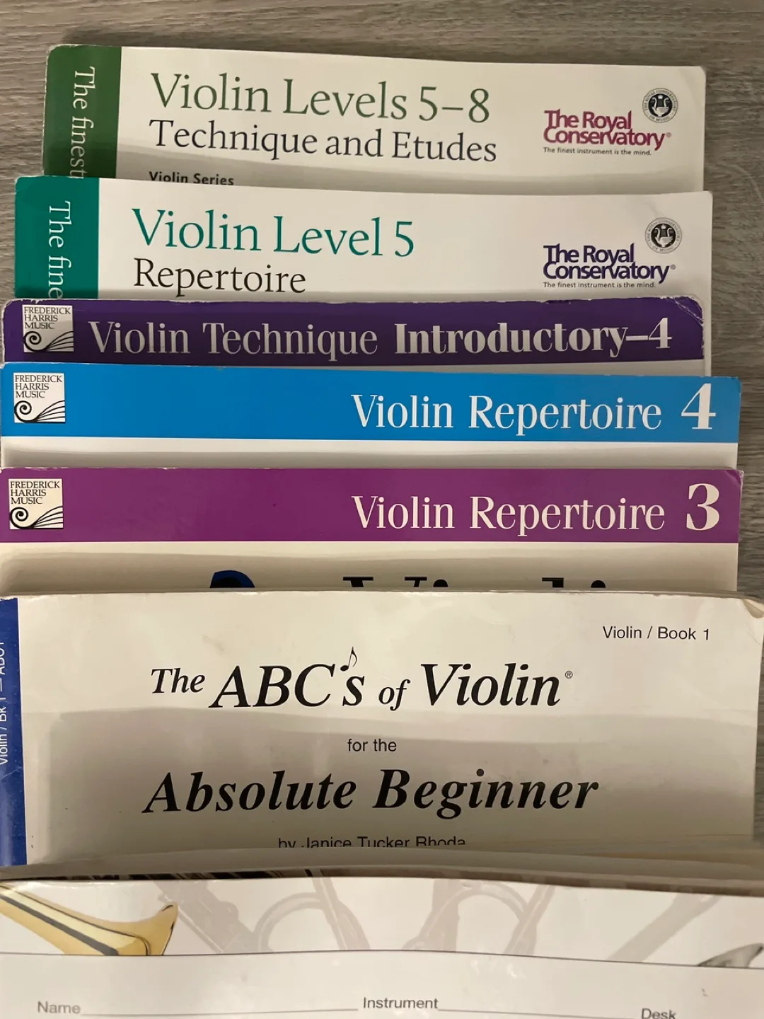 Two violins with cases, accessories, and stand image indicator(6)