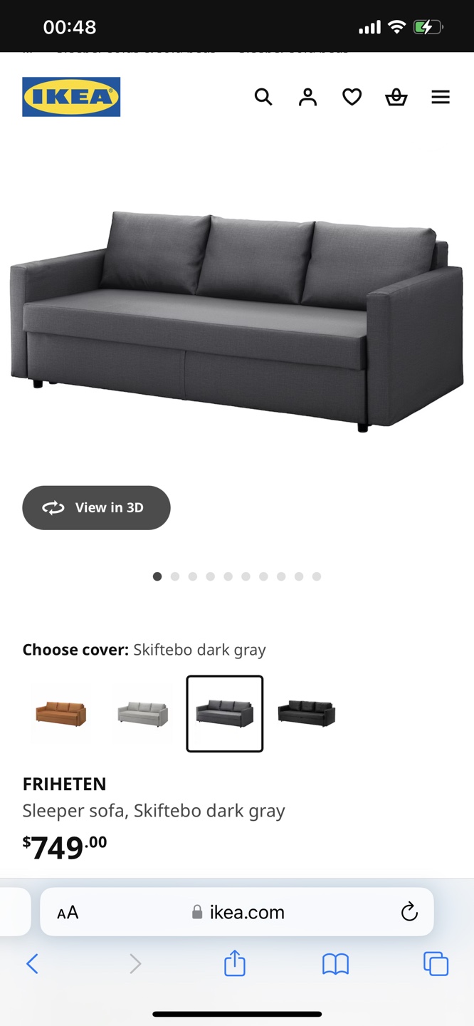 IKEA FRIHETEN Sleeper Sofa - Dark Gray - photo 3