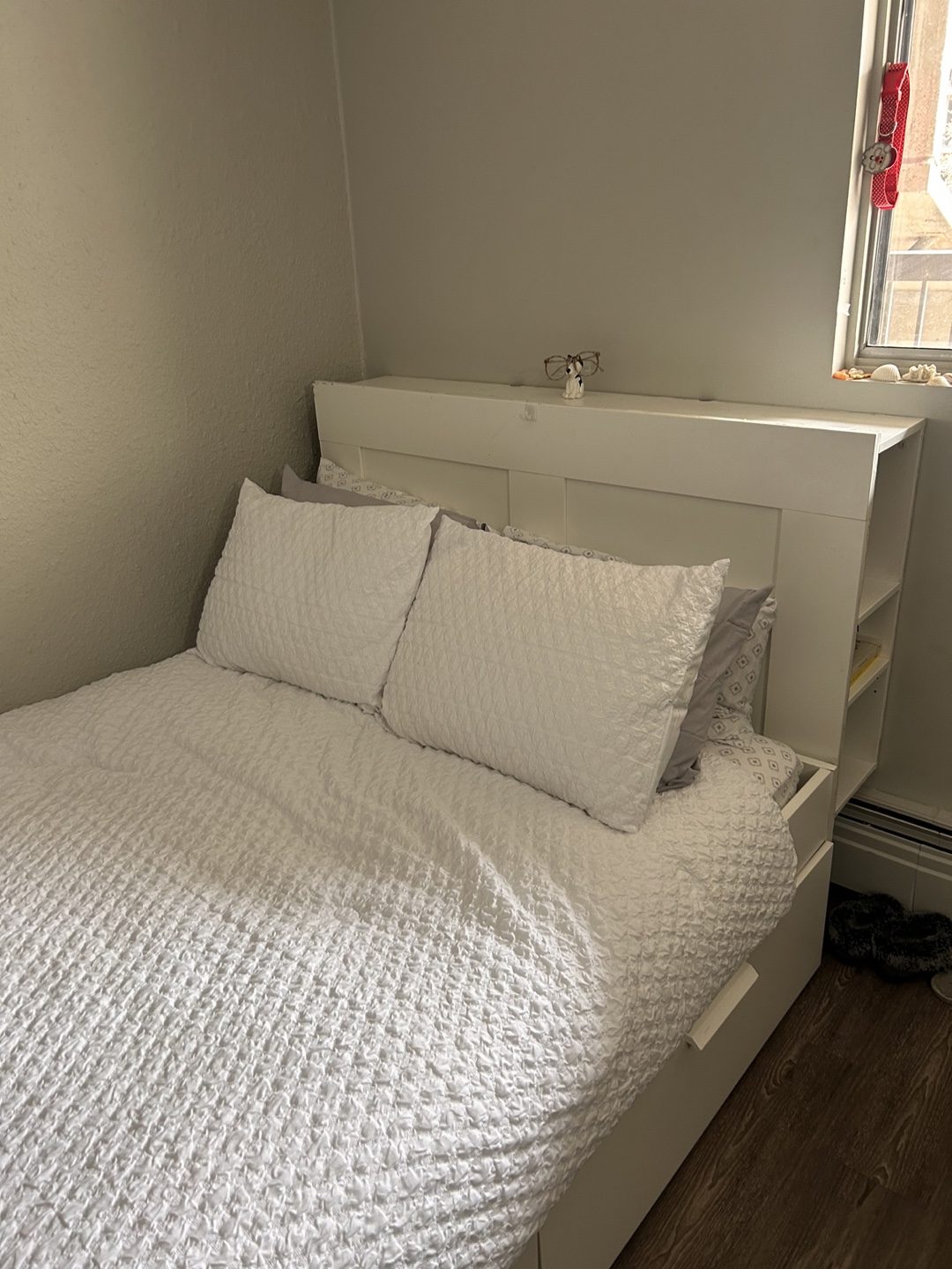 IKEA White Bed Frame with extra storage - photo 3
