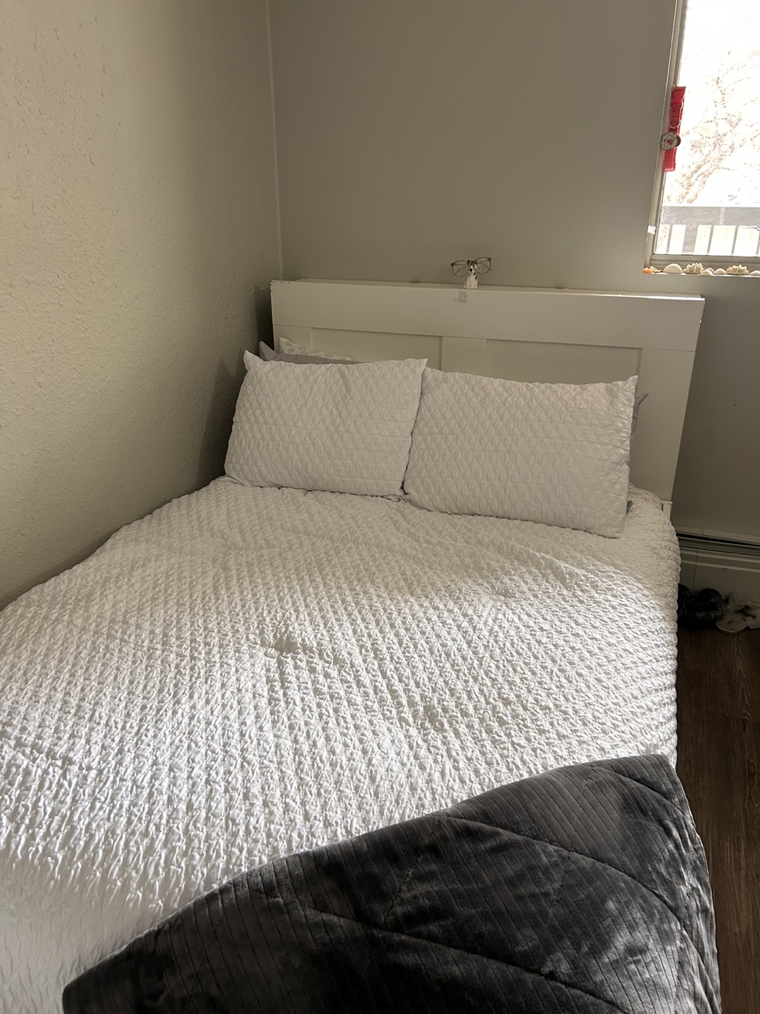 IKEA White Bed Frame with extra storage - photo 4