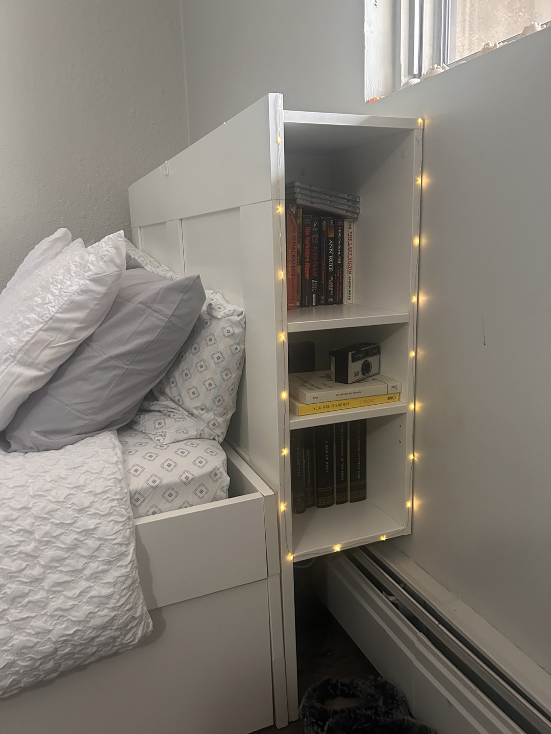 IKEA White Bed Frame with extra storage - photo 2