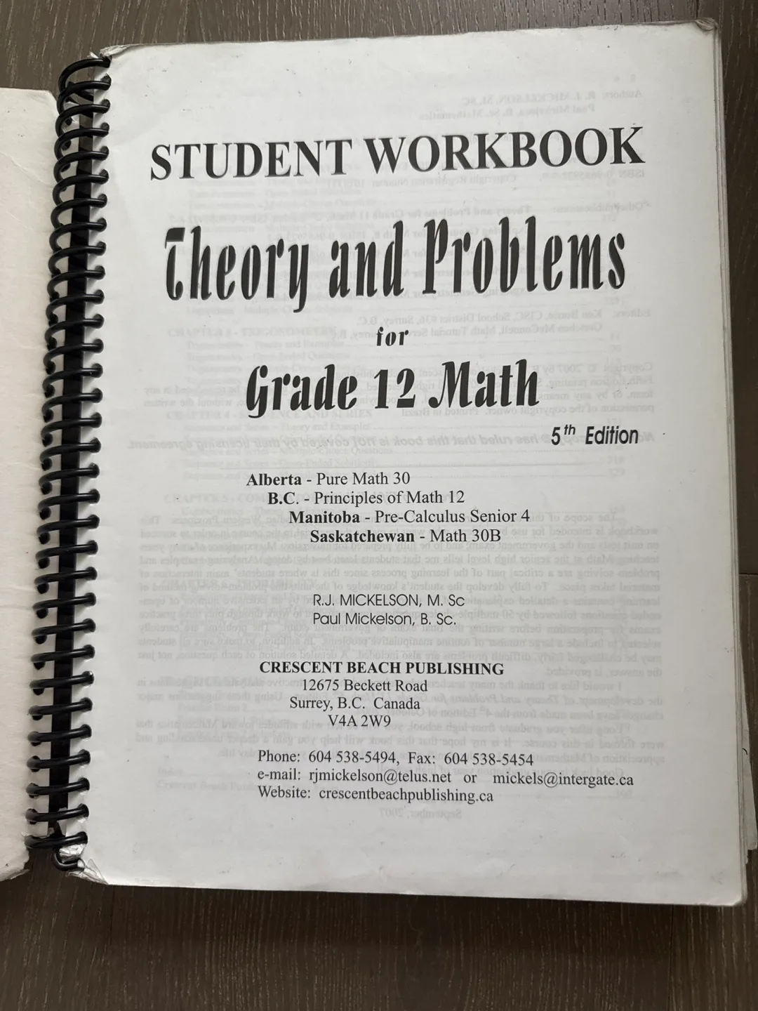 Grade 12 Math Student Workbook - 5th Edition image indicator(2)