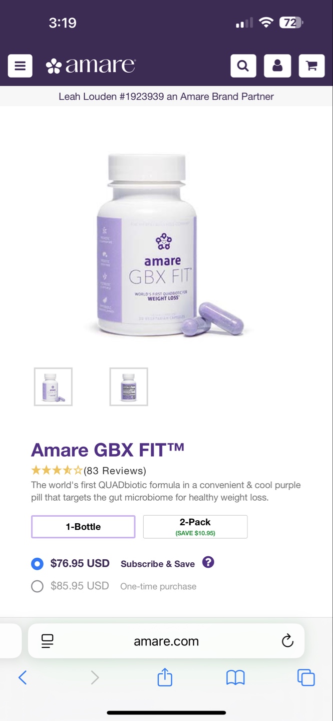 Amare GBX FIT Weight Loss Supplement - photo 2