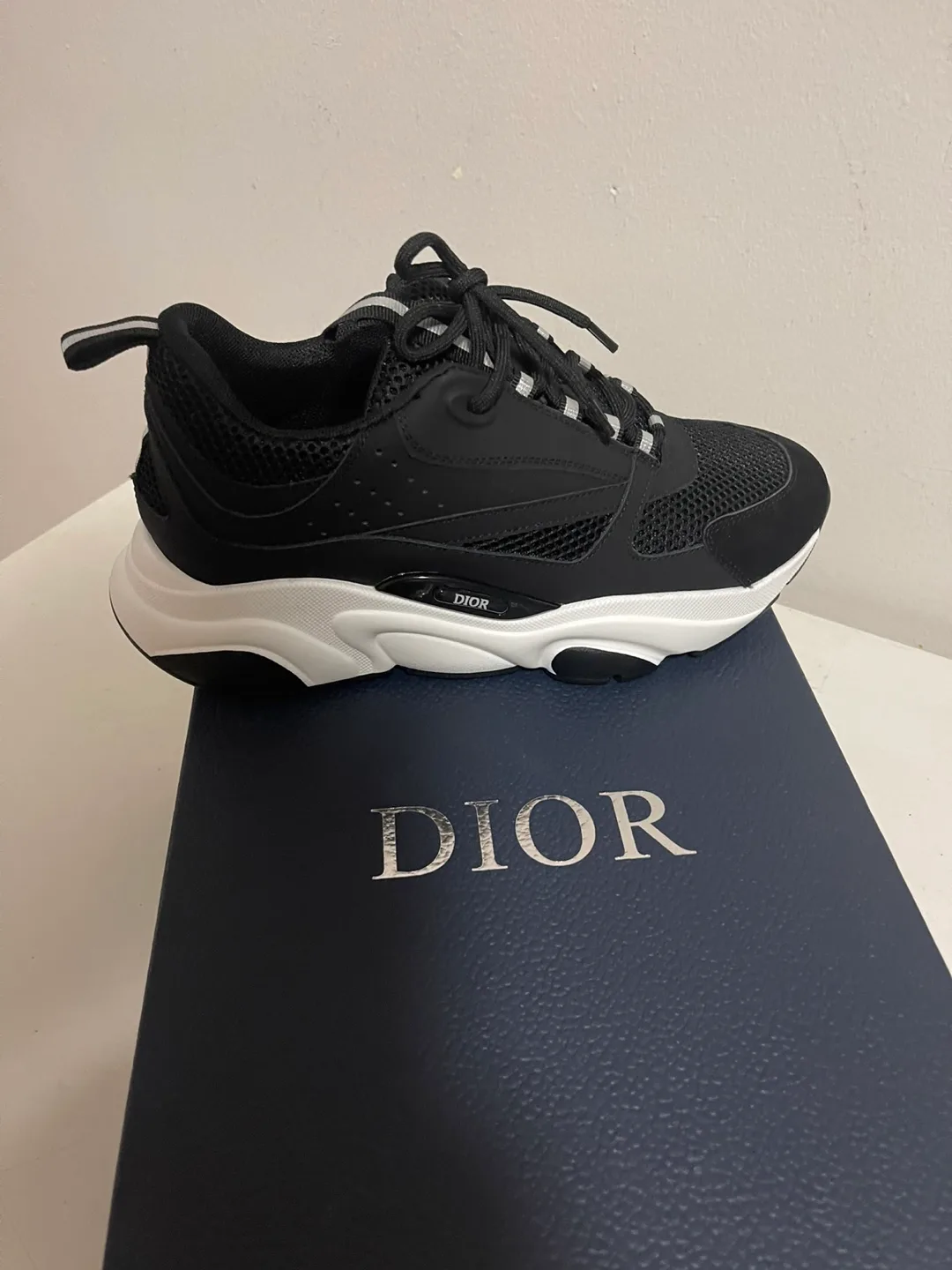 Dior Black and White Mesh Sneakers thumbnail