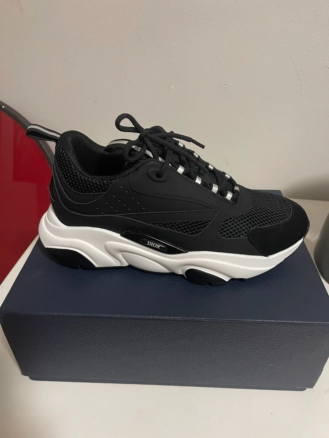 Dior Black and White Mesh Sneakers image indicator(8)