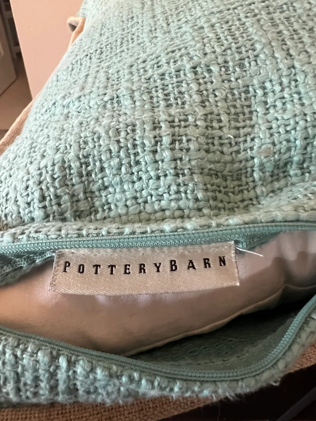 Pottery Barn Textured Teal Pillow Cover image indicator(3)