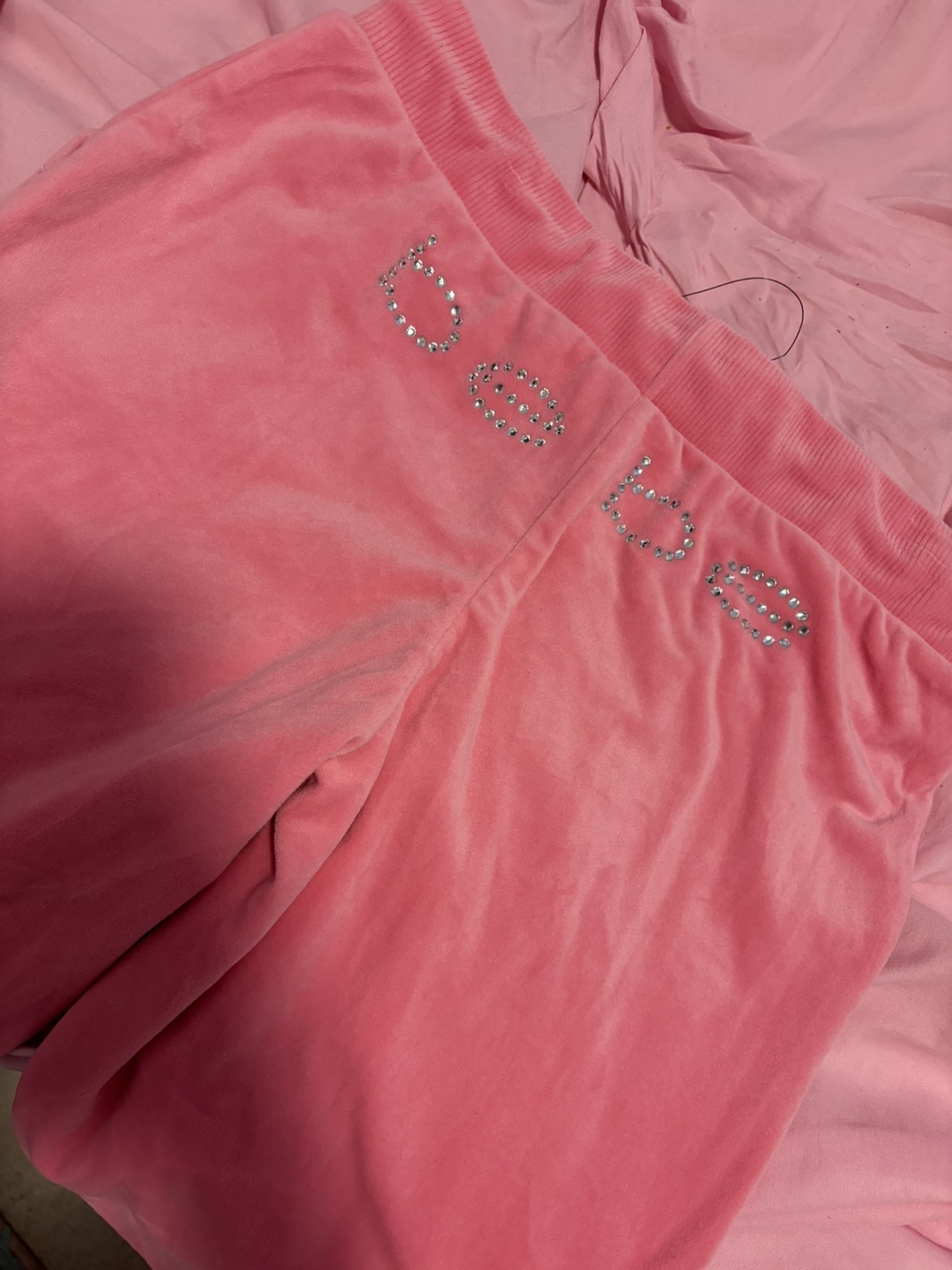 Bebe Pink Velour Tracksuit - photo 2
