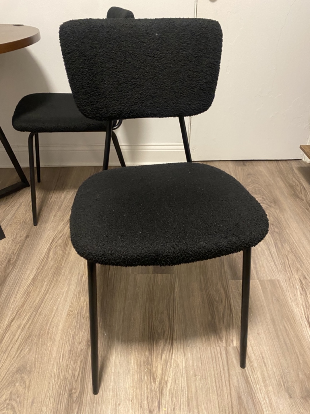 5-Piece Dining Set: Round Wood Table & Four Black Chairs - photo 4