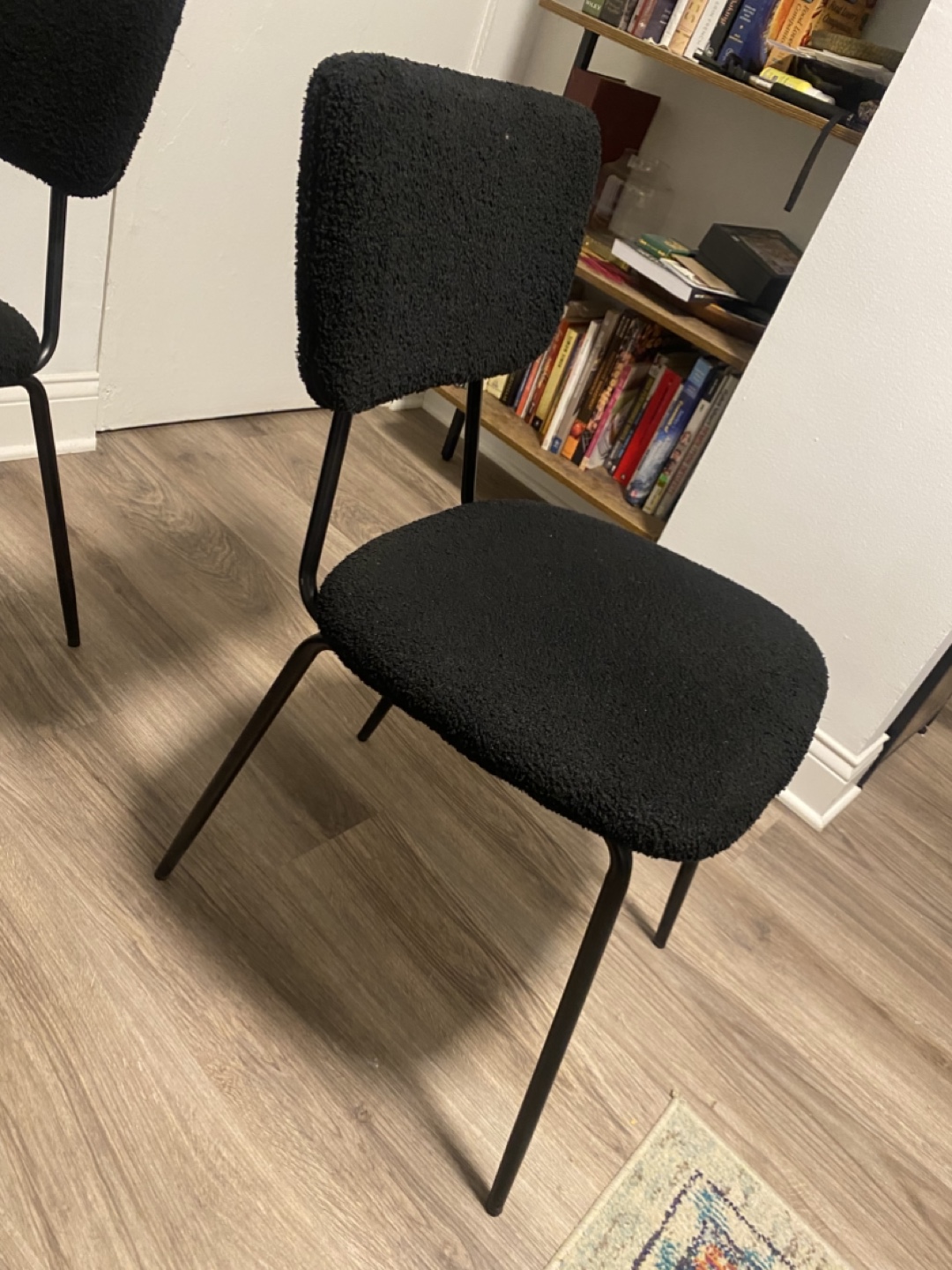 5-Piece Dining Set: Round Wood Table & Four Black Chairs - photo 5