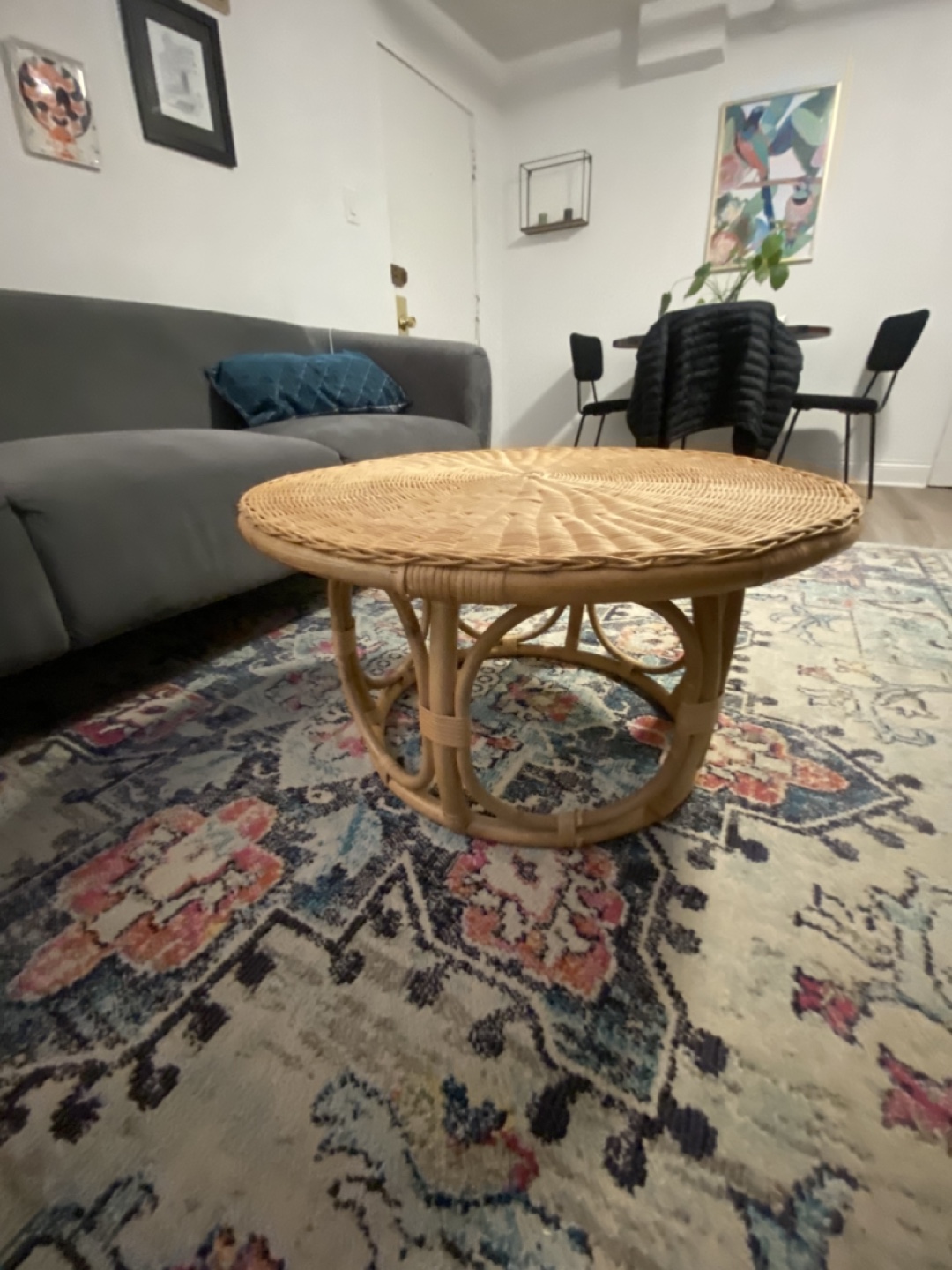 Round Rattan Coffee Table - photo 3