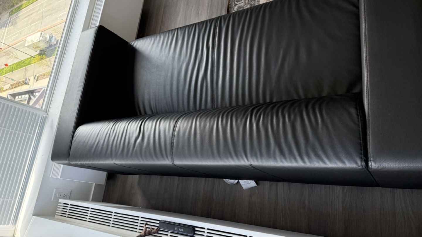 Ikea Black Leather Sofa - photo 5