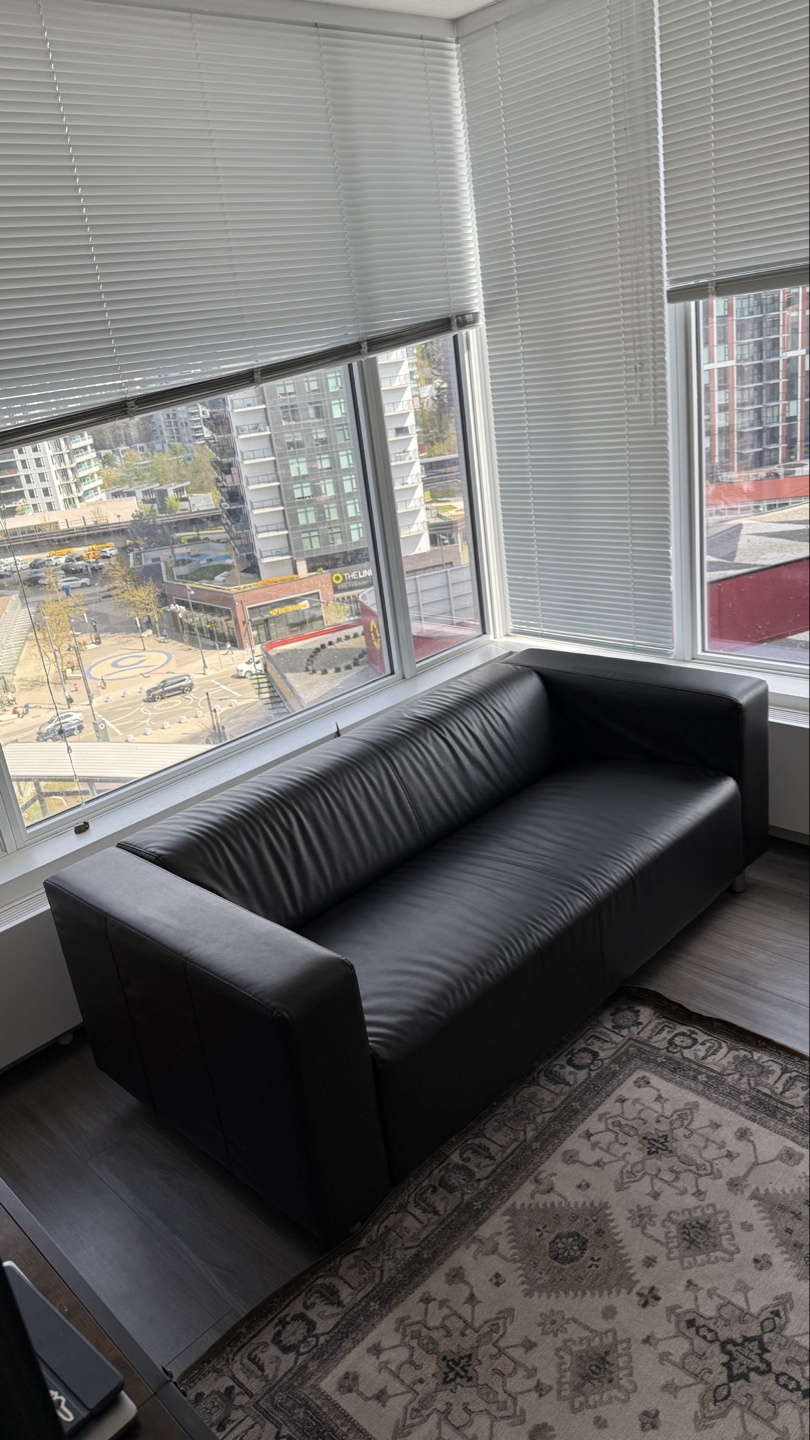 Ikea Black Leather Sofa