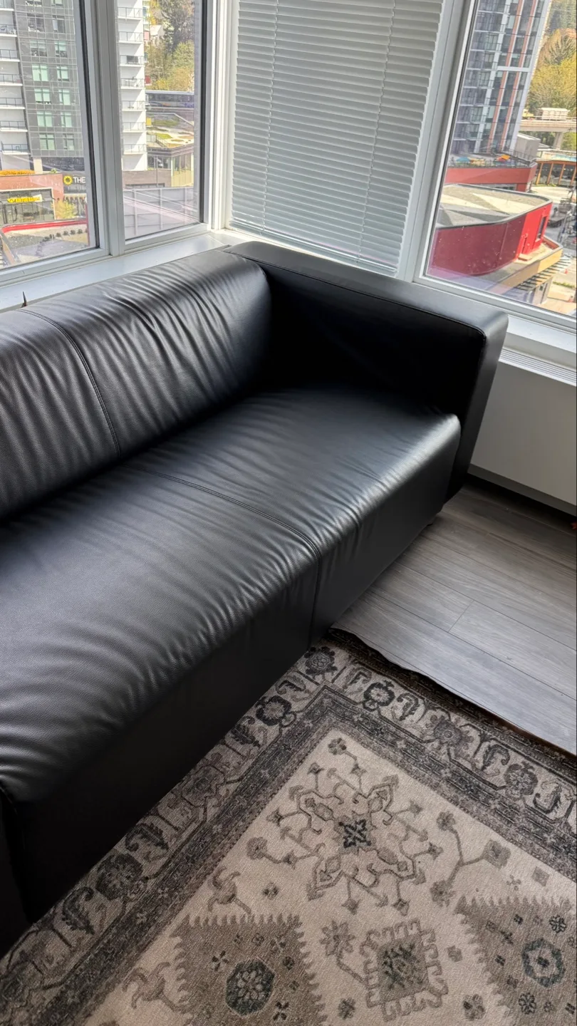 Ikea Black Leather Sofa image indicator(8)