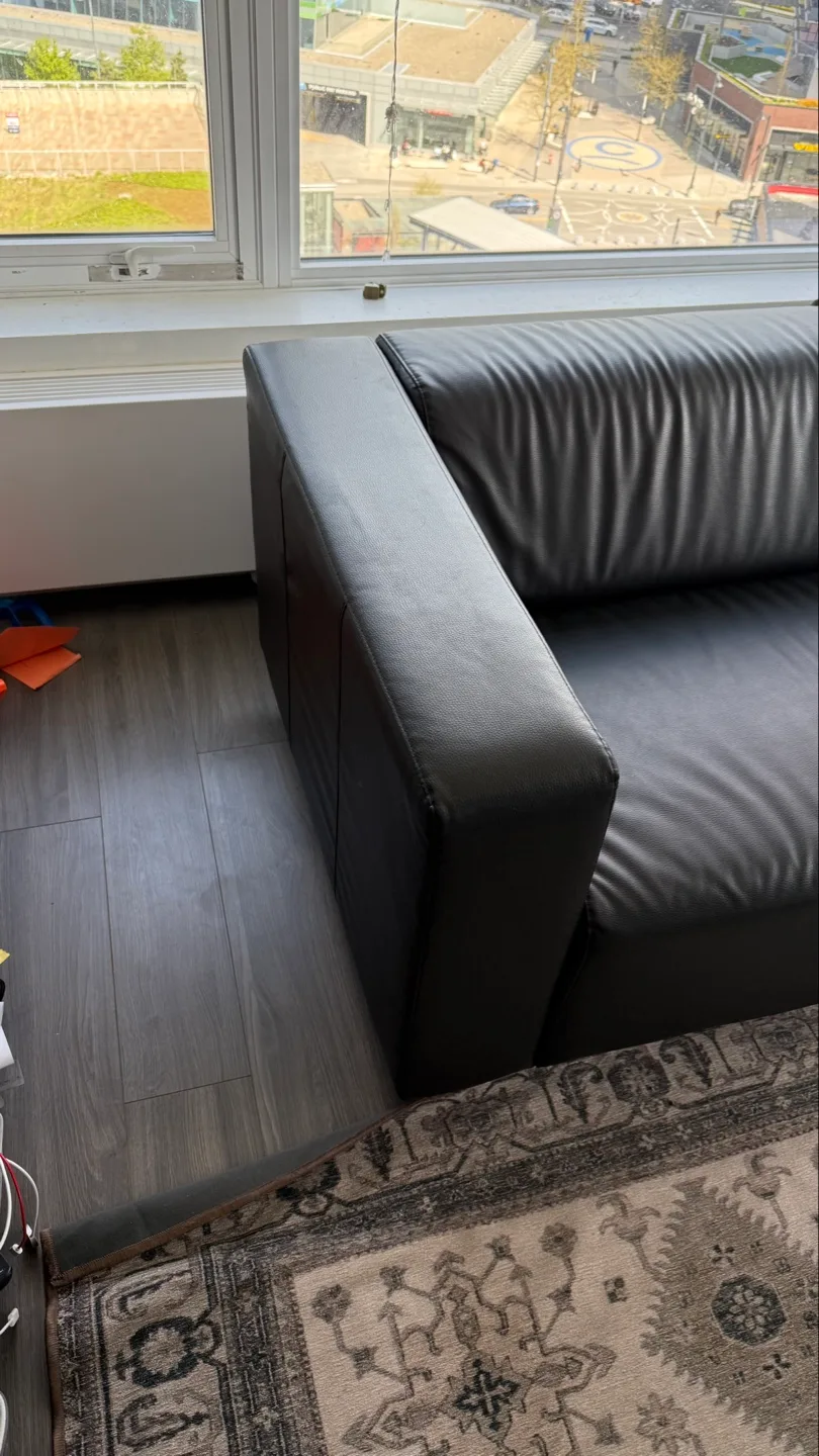 Ikea Black Leather Sofa image indicator(9)