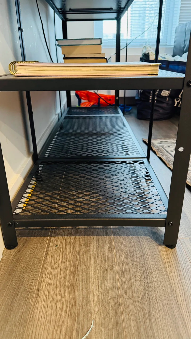 Rustic Industrial TV Stand with Shelves image indicator(2)