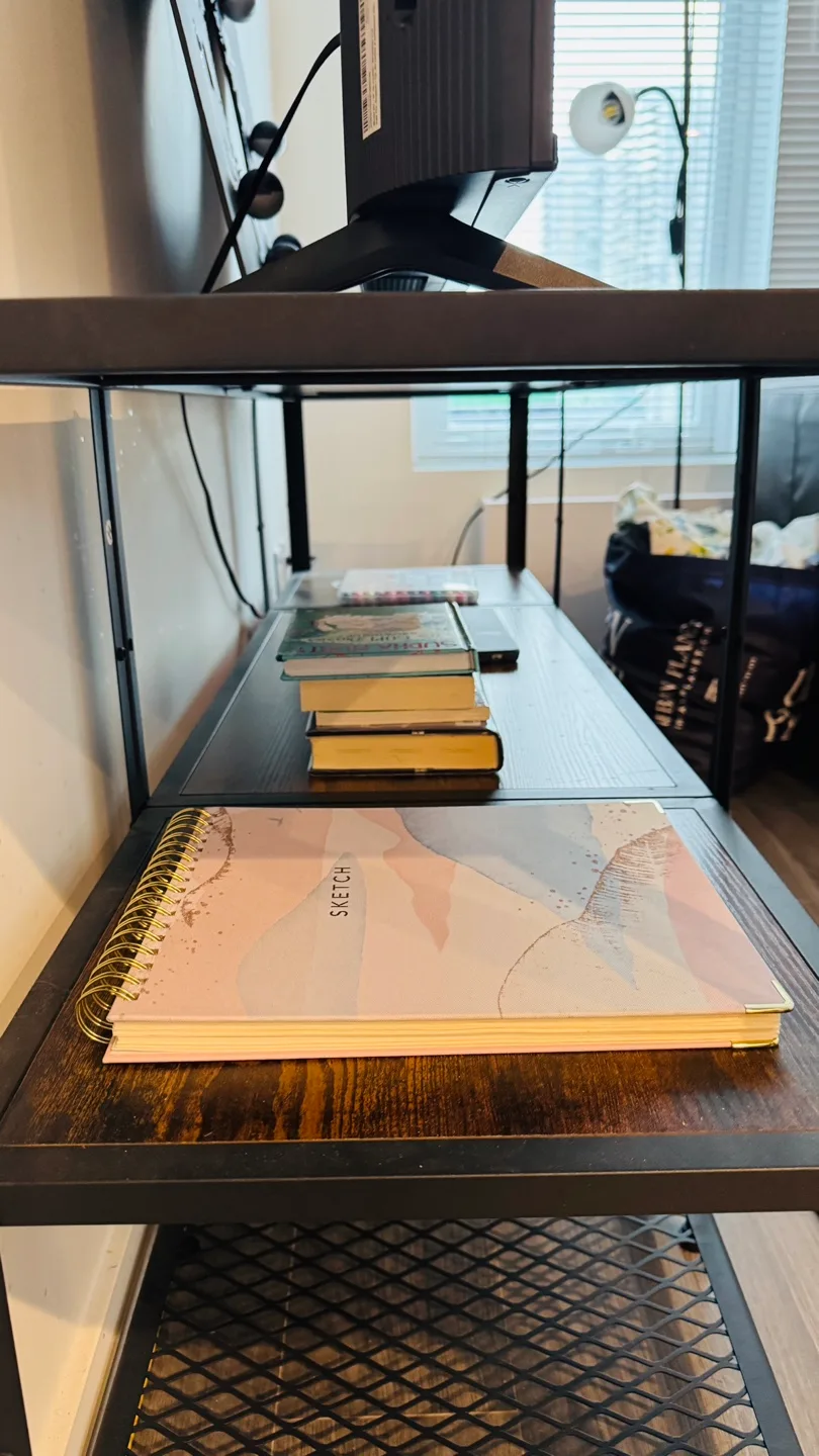 Rustic Industrial TV Stand with Shelves image indicator(3)