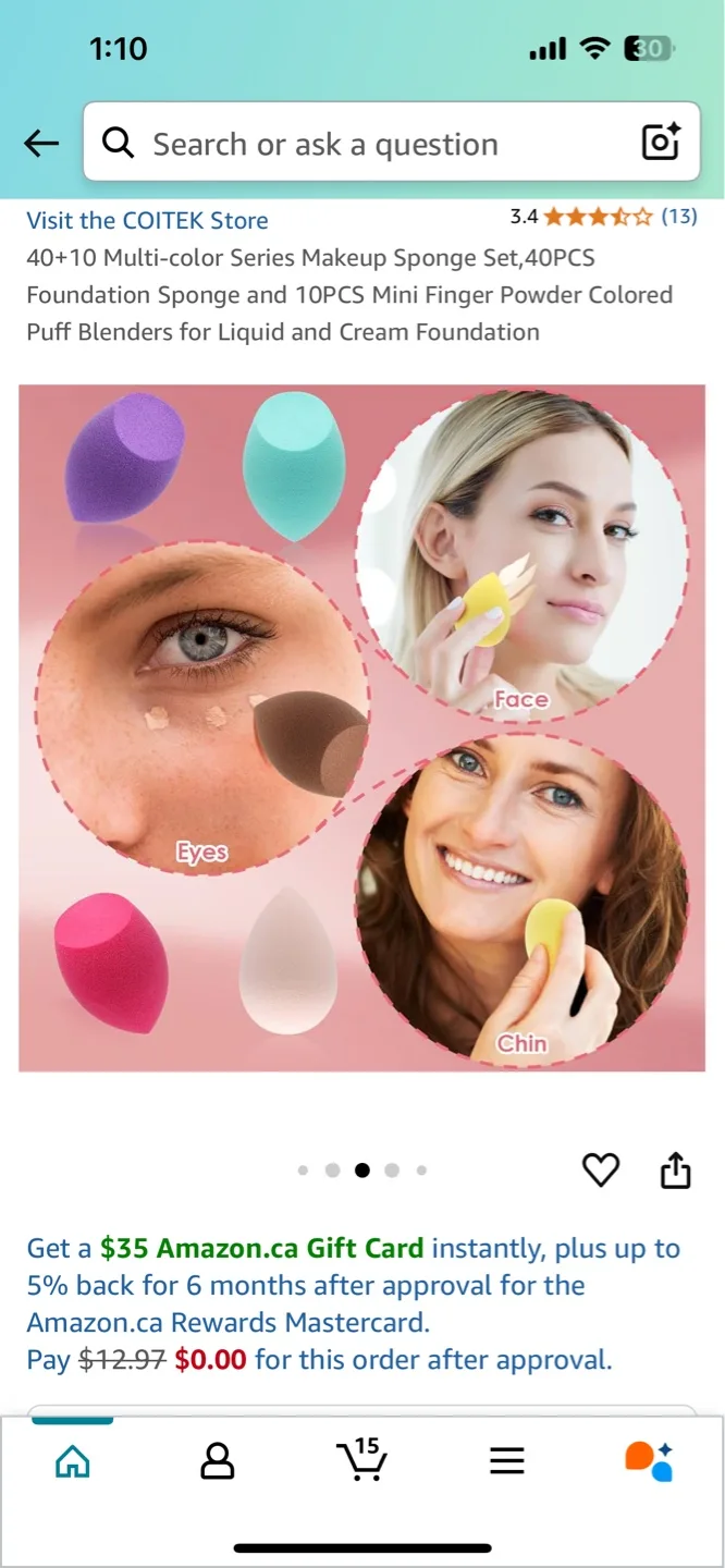 40PC Makeup Sponges & 10PC Mini Puffs image indicator(4)