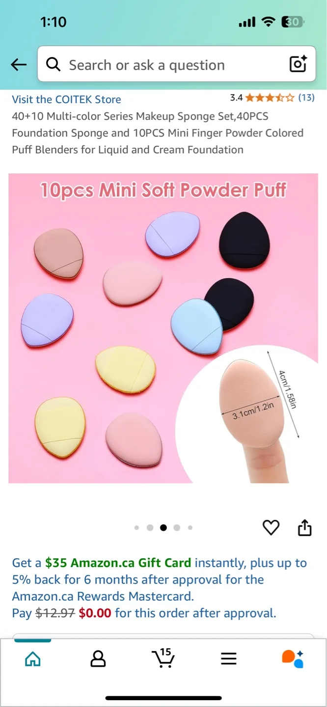 40PC Makeup Sponges & 10PC Mini Puffs image indicator(3)