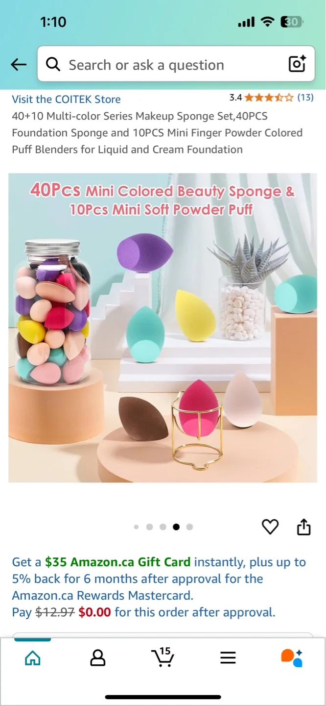 40PC Makeup Sponges & 10PC Mini Puffs image indicator(5)