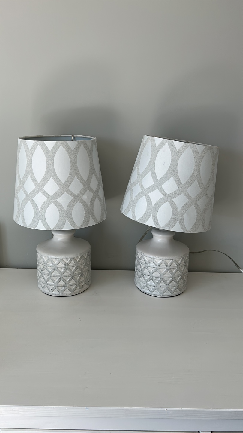 Pair of Grey Table Lamps