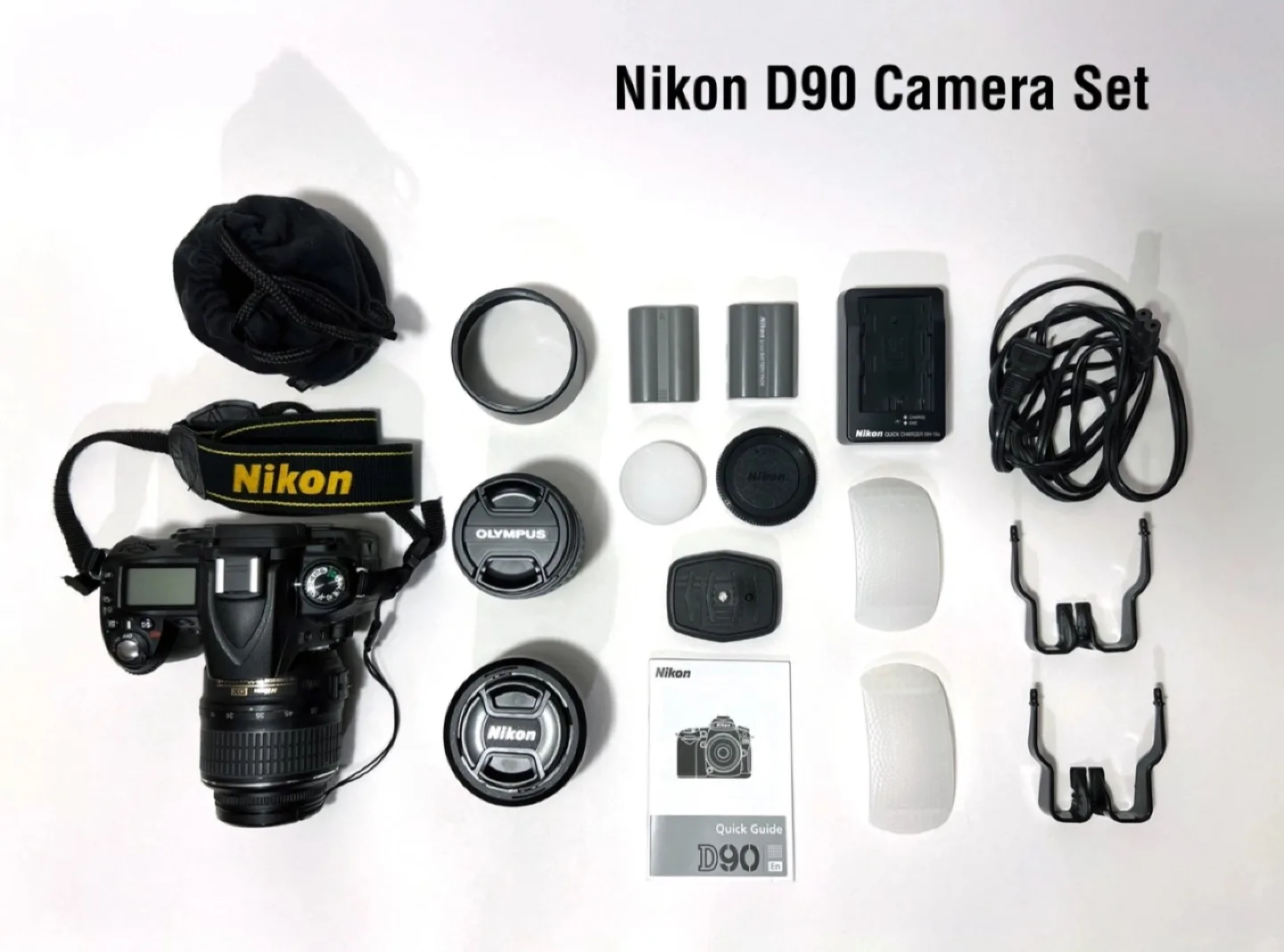 Nikon D90 Camera Set w/ 2 Nikon and 1 Olympus Zuiko lens image indicator(4)