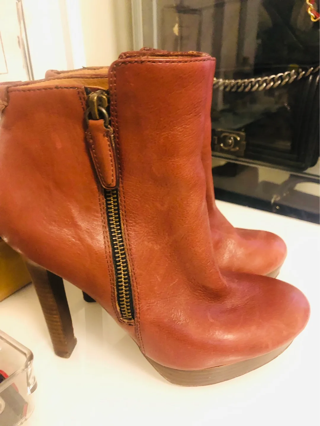 Coach platform leather boots thumbnail