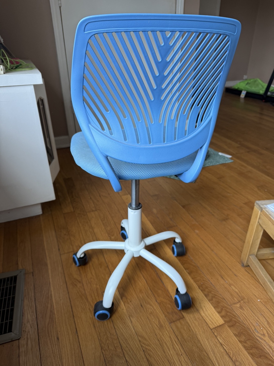 Kids Rolling Desk Chair - Blue & White - photo 2