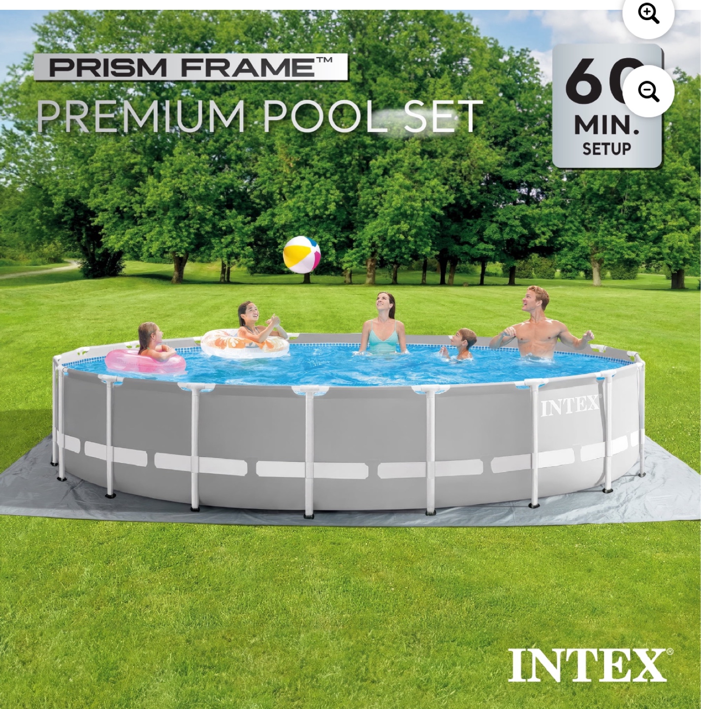 Intex 20ftx52in Prism Frame Above Ground Swimming Pool+ - photo 5